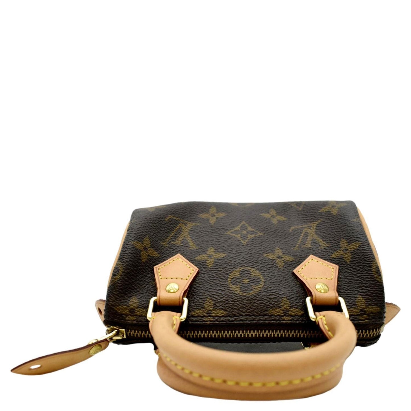 LOUIS VUITTON Mini  HL Monogram Canvas with Leather Trim Satchel Bag Brown