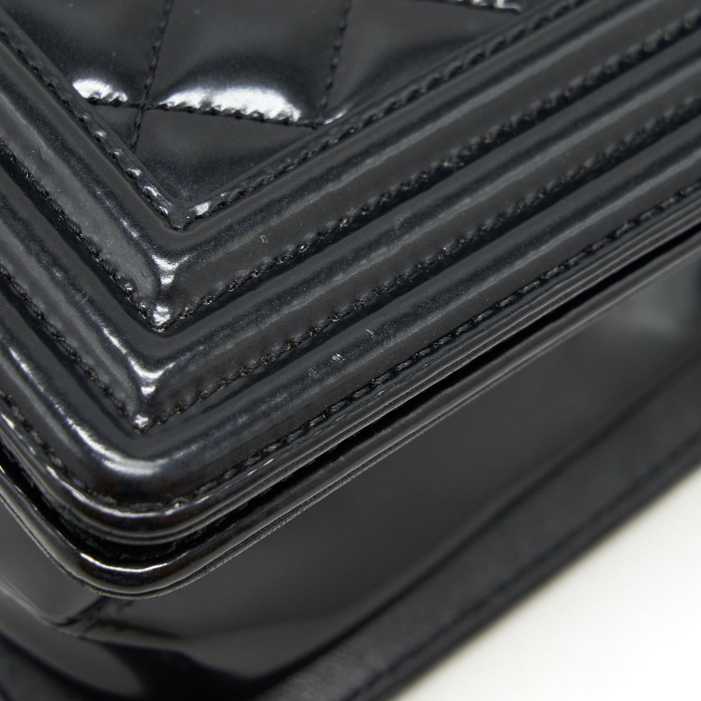 Chanel Medium Le Boy Patent Leather Black L