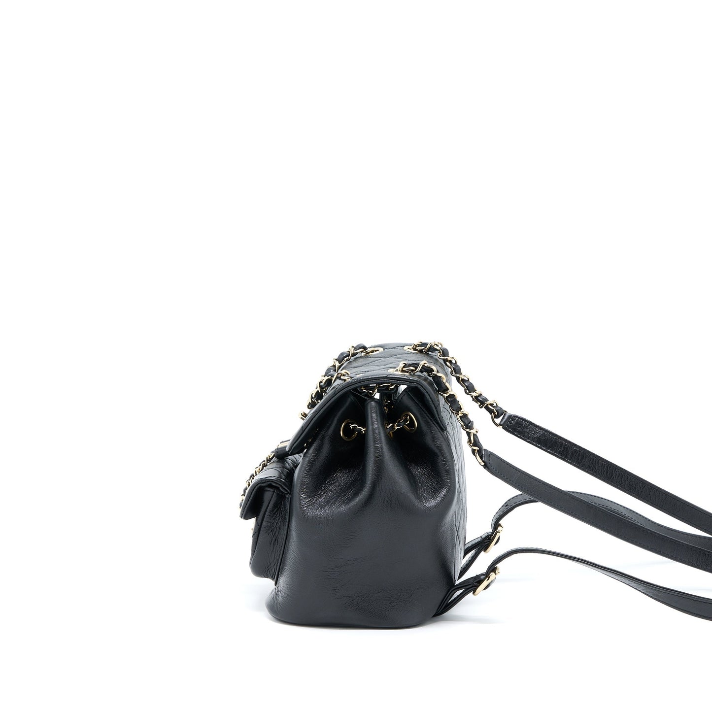 Chanel 22C Mini Duma Backpack Aged Calfskin Black L (Microchip)