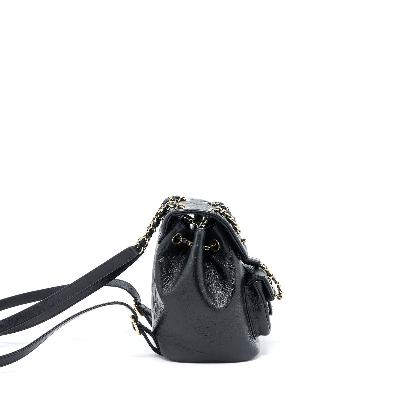Chanel 22C Mini Duma Backpack Aged Calfskin Black L (Microchip)