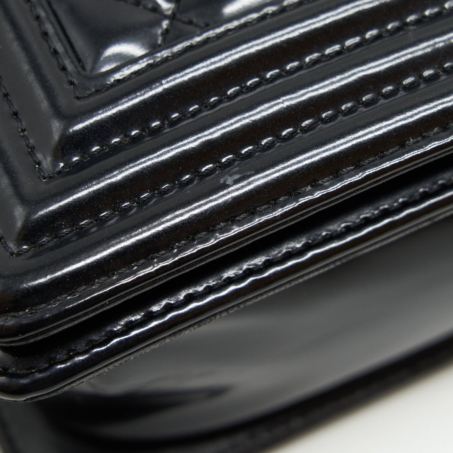 Chanel Medium Le Boy Patent Leather Black L