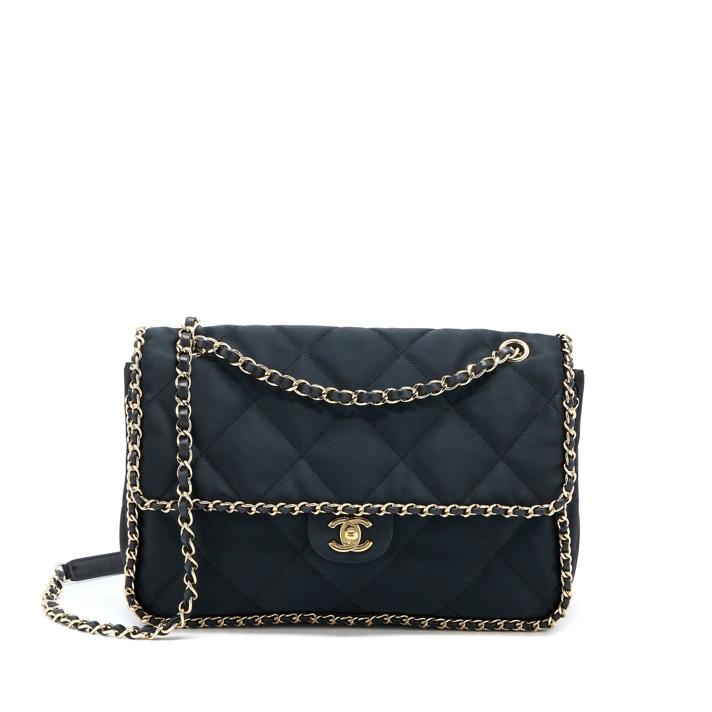 Chanel Seasonal Flap Bag Fabric Black