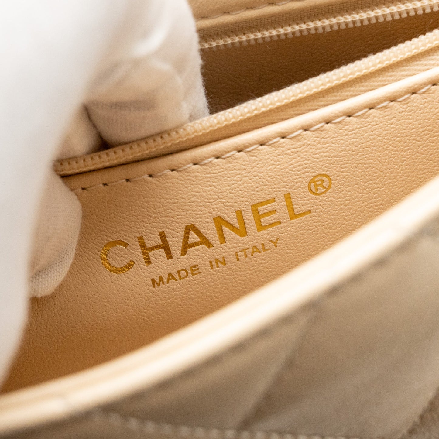 Chanel 25c Coco Love Adjustable Chain Shiny Lambskin Beige  (microchip)