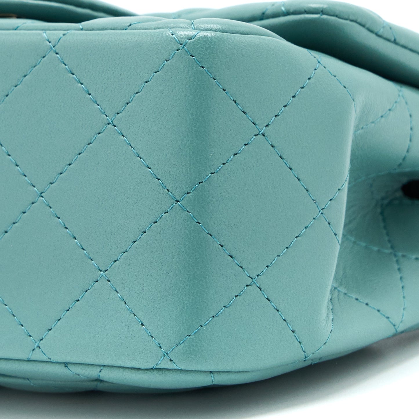Chanel Mini Square Flap Bag Lambskin Light Green L (Microchip)
