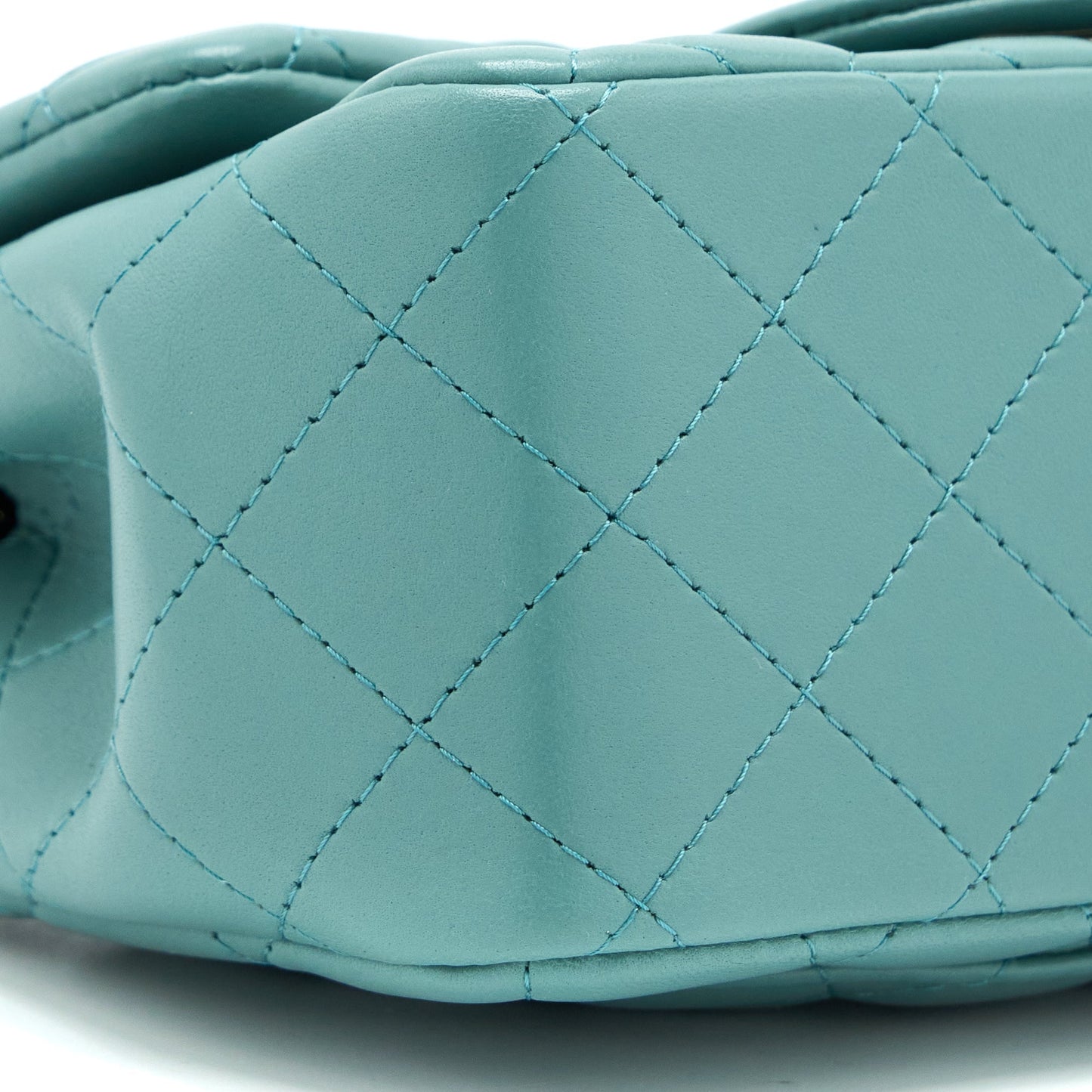 Chanel Mini Square Flap Bag Lambskin Light Green L (Microchip)