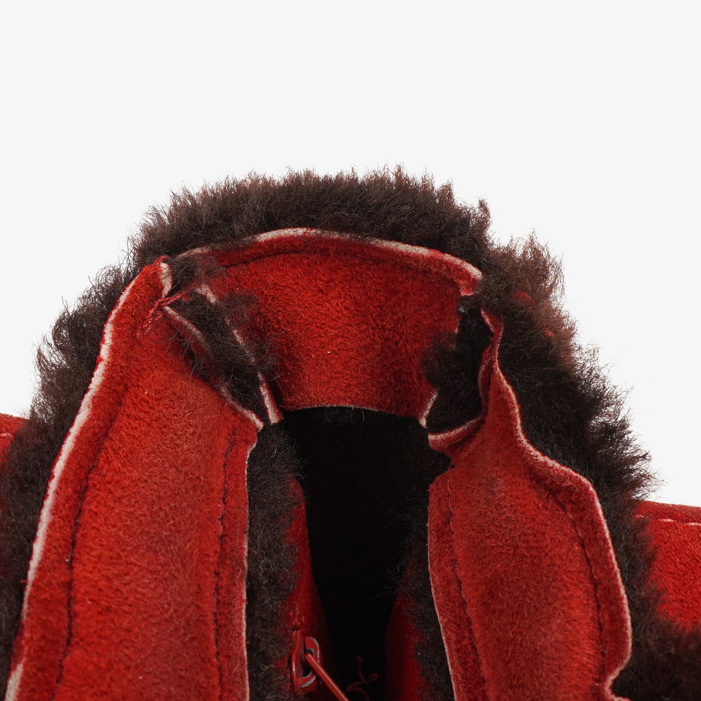 Chanel Suede Shearling Fur Red Handbag