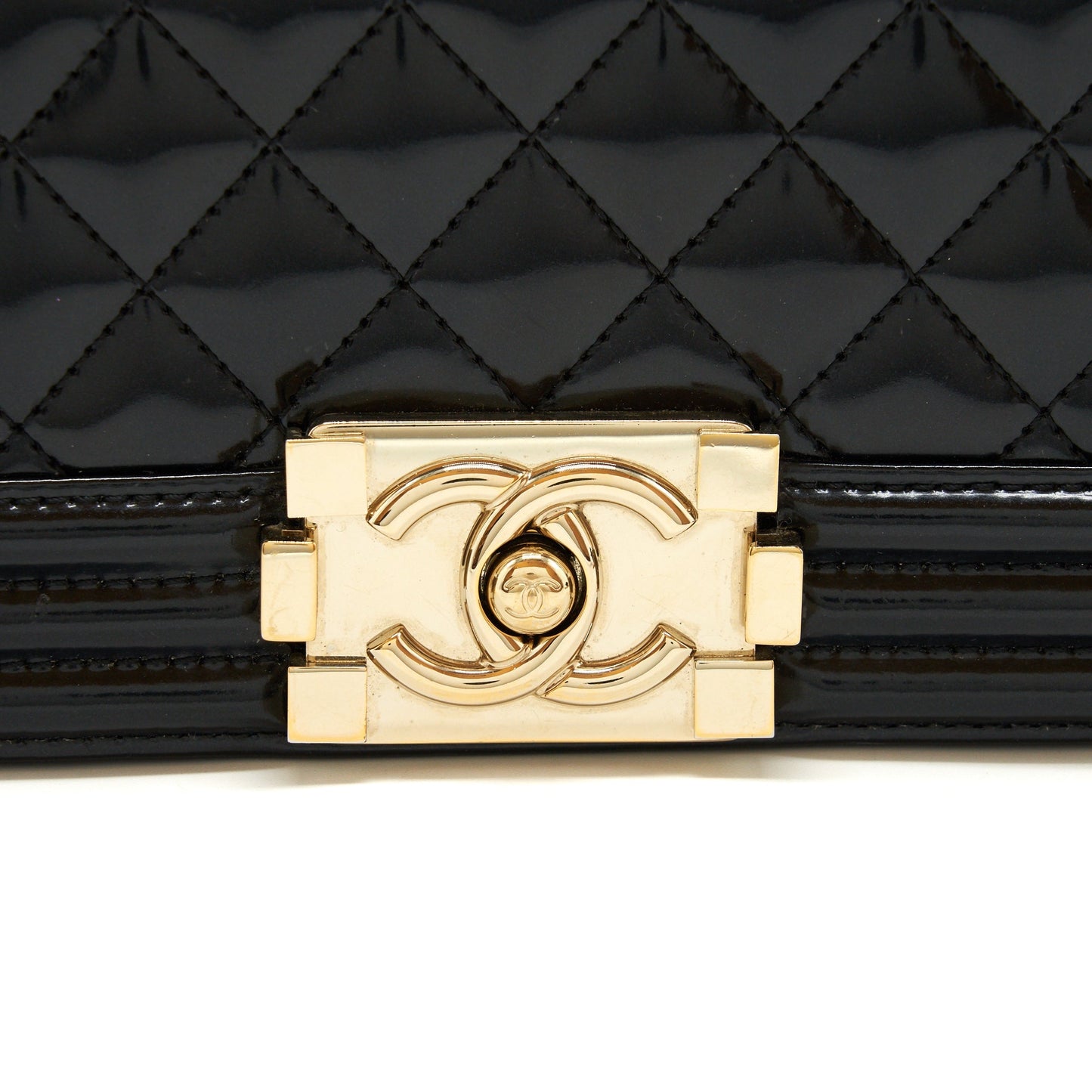 Chanel Medium Le Boy Patent Leather Black L