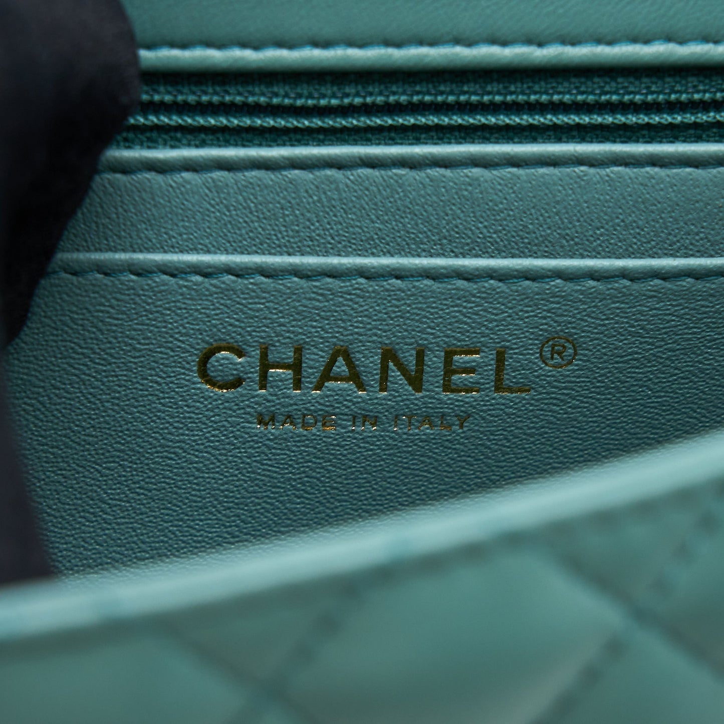 Chanel Mini Square Flap Bag Lambskin Light Green L (Microchip)