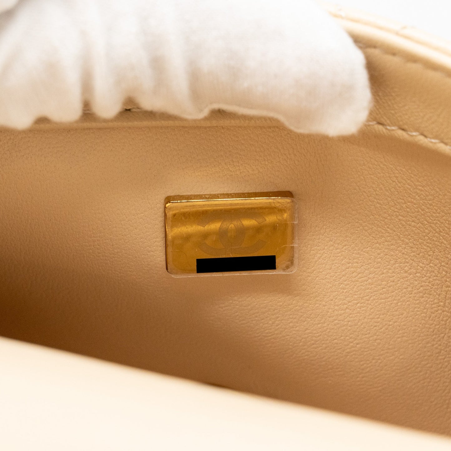 Chanel 25c Coco Love Adjustable Chain Shiny Lambskin Beige  (microchip)