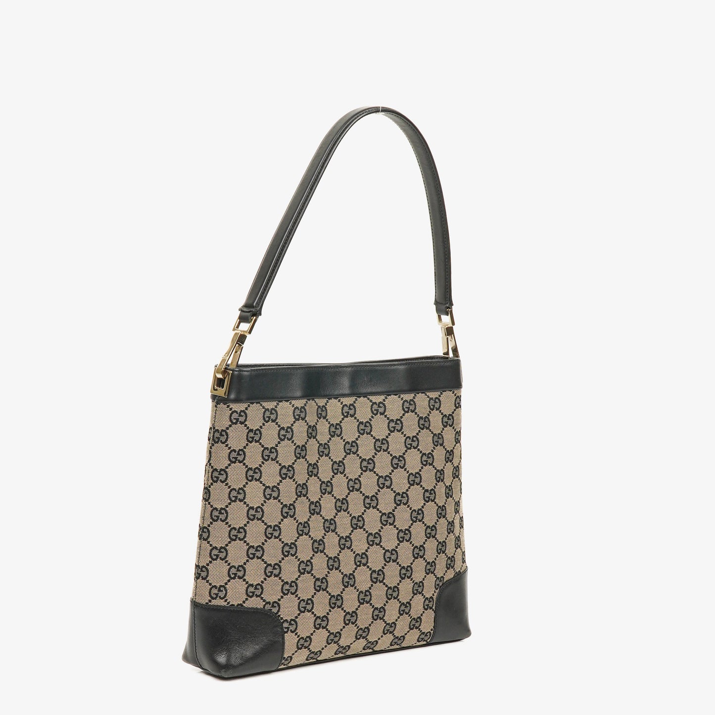 Gucci GG Canvas And Leather Shoulder Hobo Bag