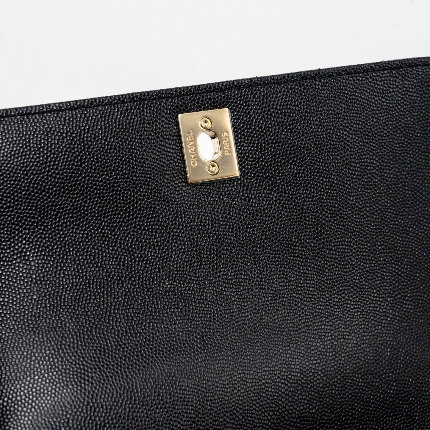 Chanel Small Coco Handle Chevron Caviar Black L
