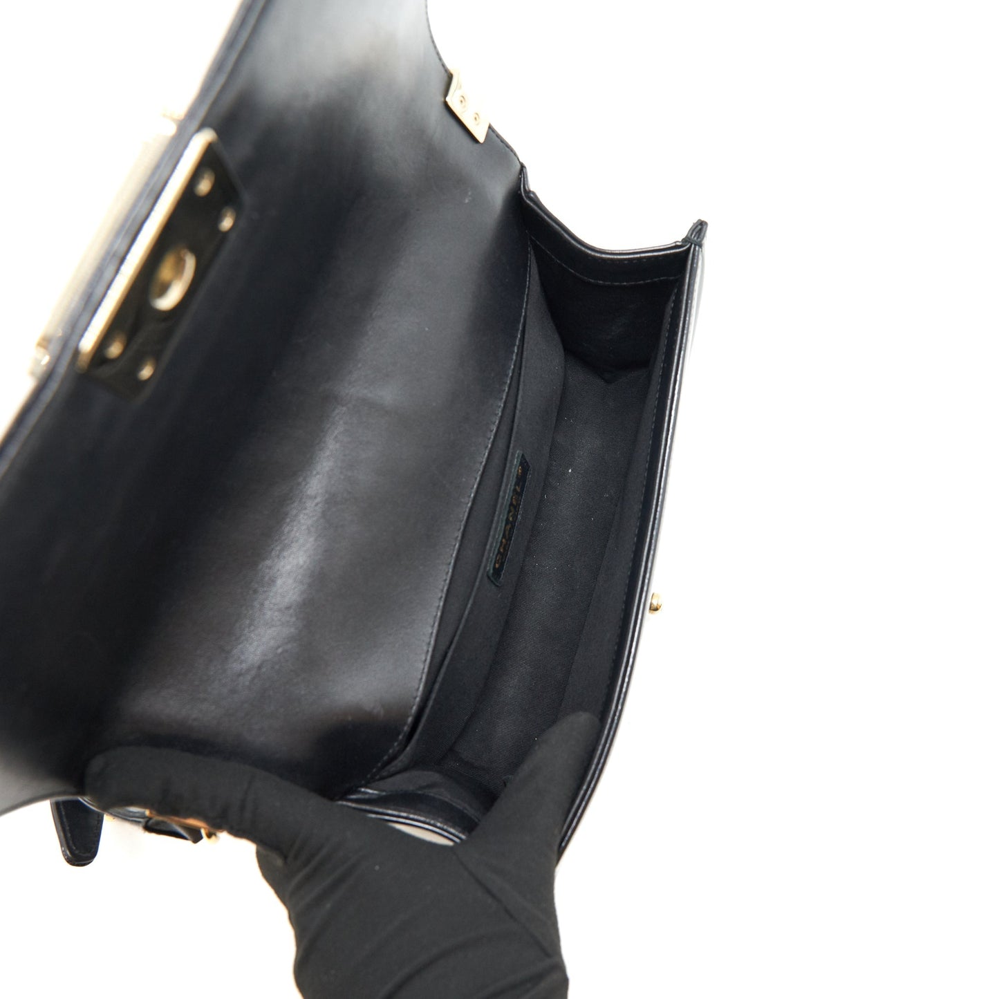 Chanel Medium Le Boy Patent Leather Black L