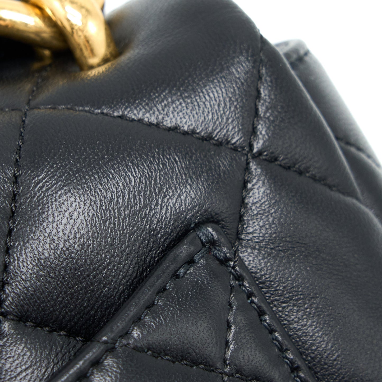 Chanel 22S Giant Chain Flap Shoulder Bag Lambskin Black  (Microchip)