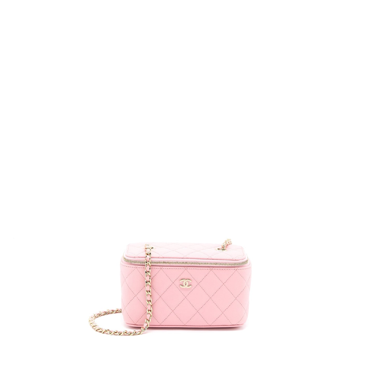 Chanel Long Vanity With Chain Caviar Pink L