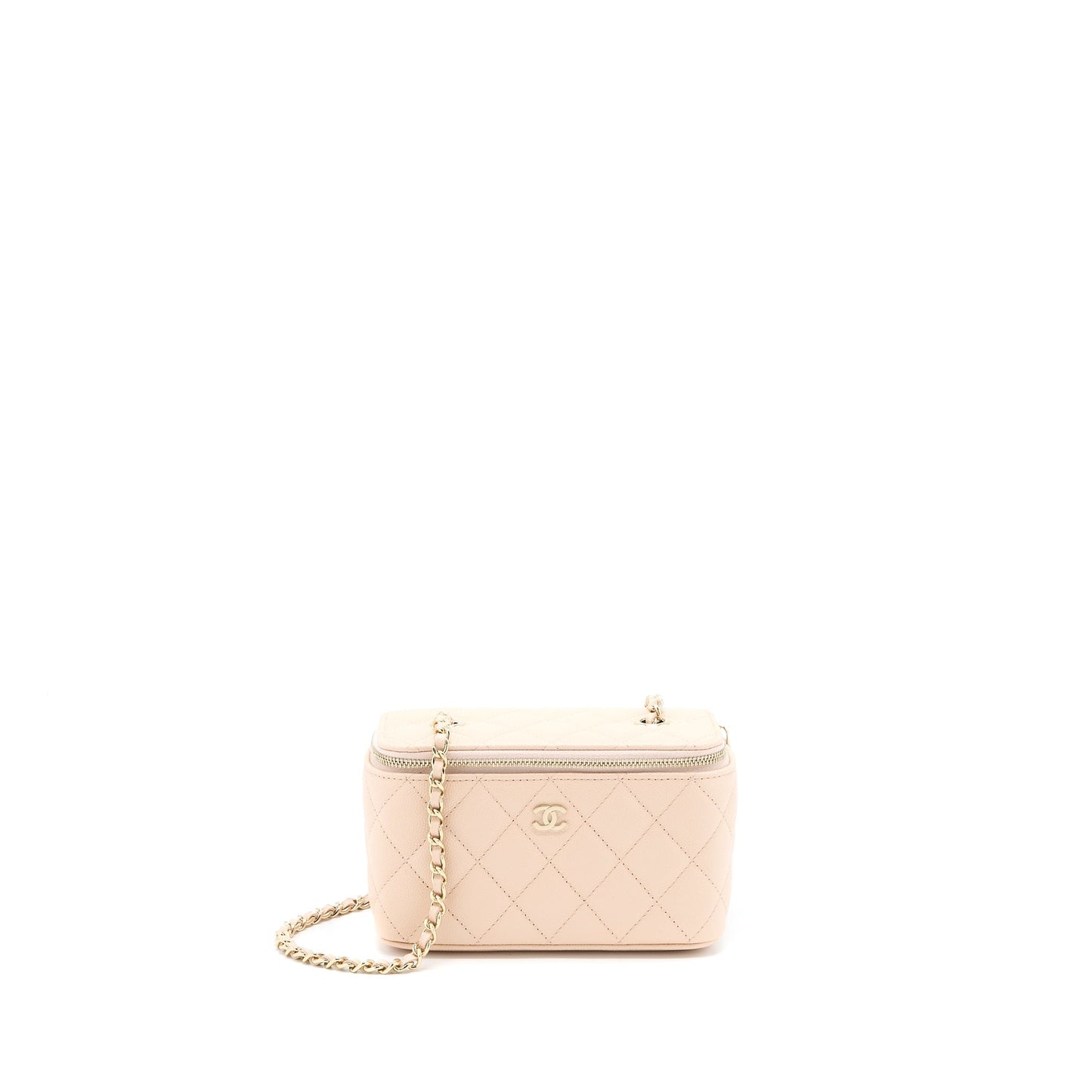 Chanel Long Vanity With Chain Caviar Beige L