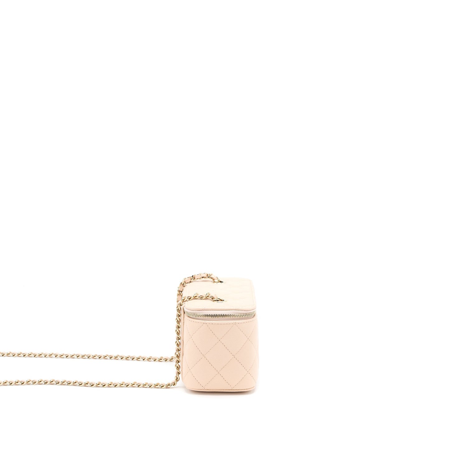 Chanel Long Vanity With Chain Caviar Beige L
