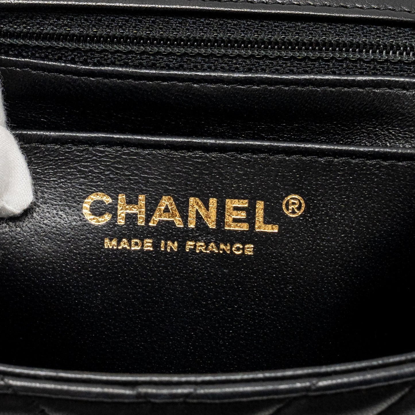 Chanel Mini Rectangular Flap Bag Chevron Lambskin Black