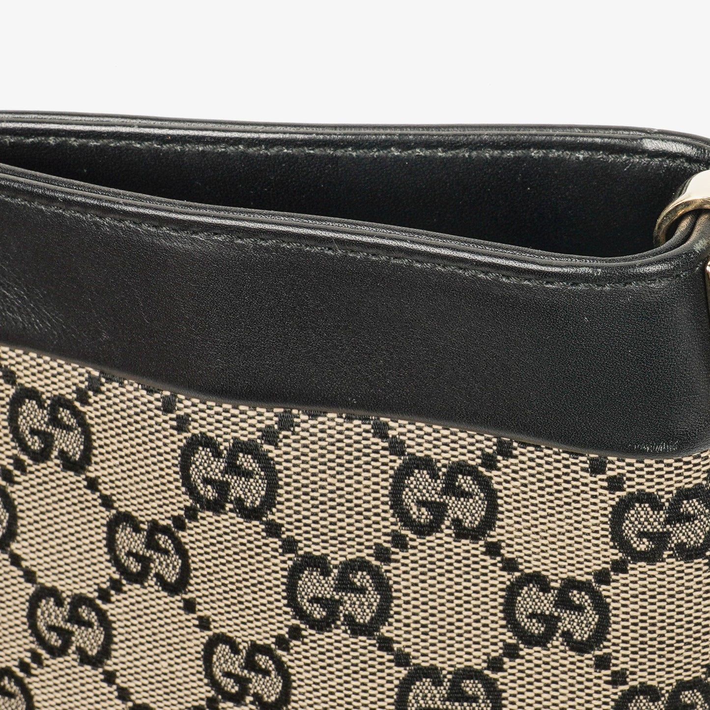 Gucci GG Canvas And Leather Shoulder Hobo Bag