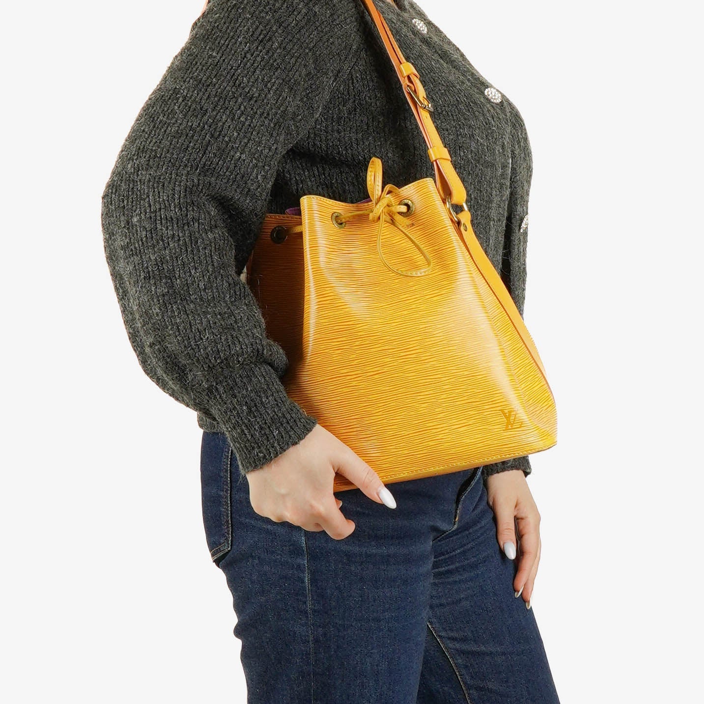 Louis Vuitton Petit Noe Yellow EPI Leather Shoulder Bag