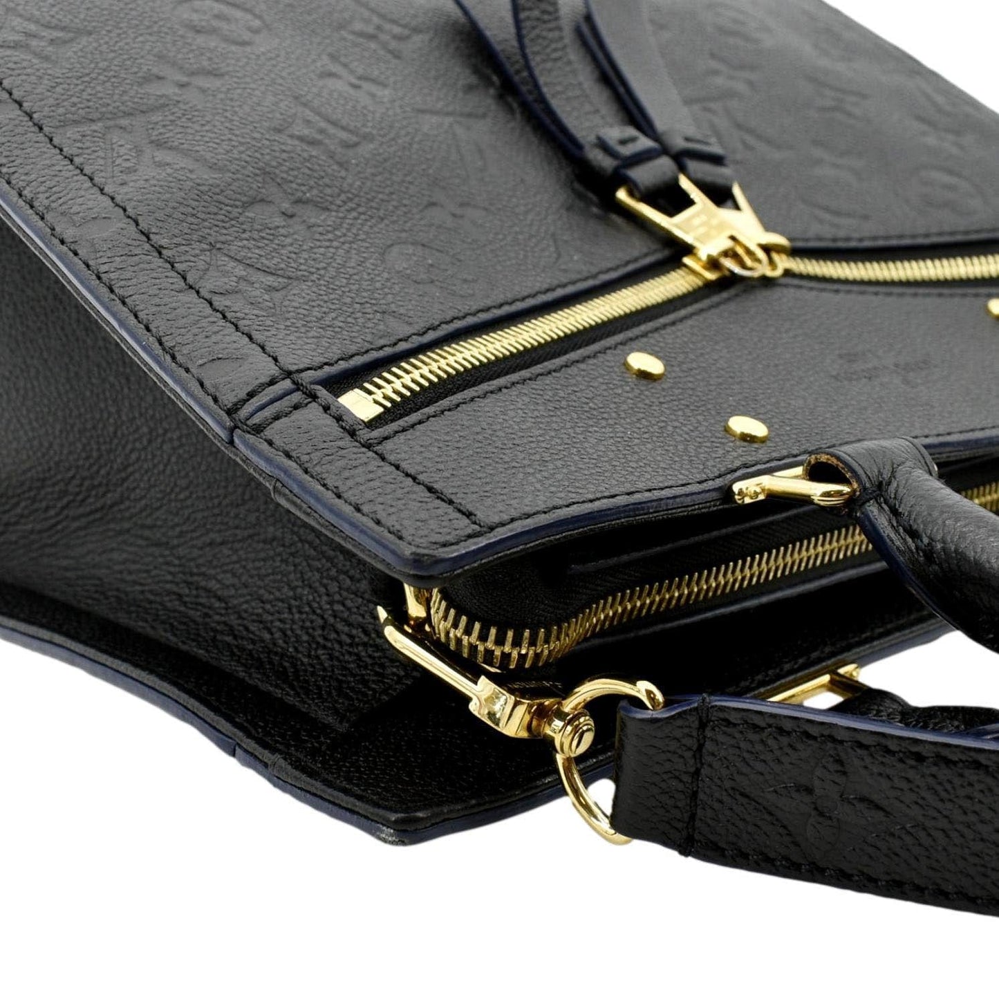 LOUIS VUITTON Sully PM Monogram Empreinte Leather Shoulder Bag Black