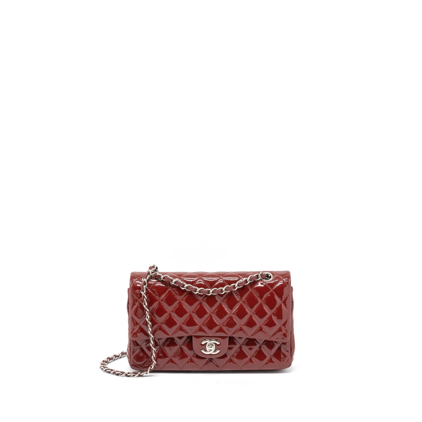 Chanel Medium Classic Double Flap Bag Patent Red
