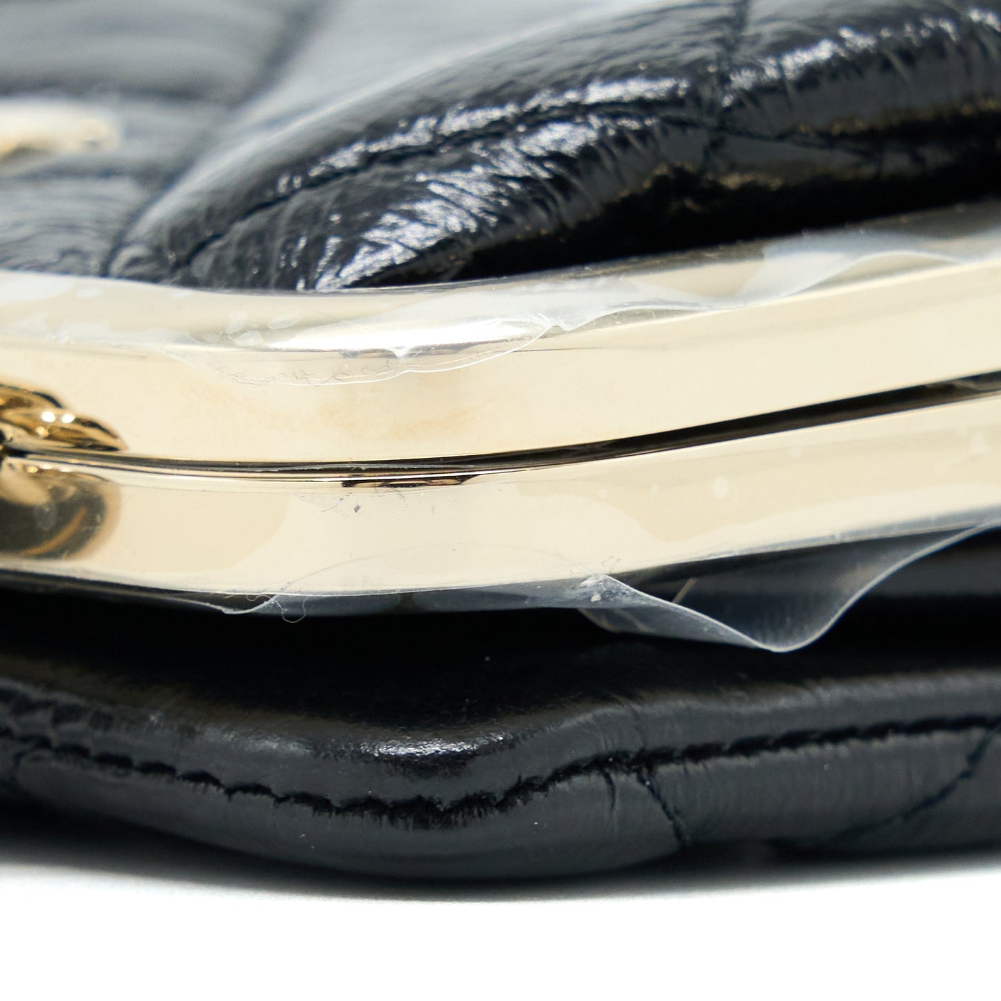 Chanel Quilted Mini Clip With Chain Aged Calfskin Black L