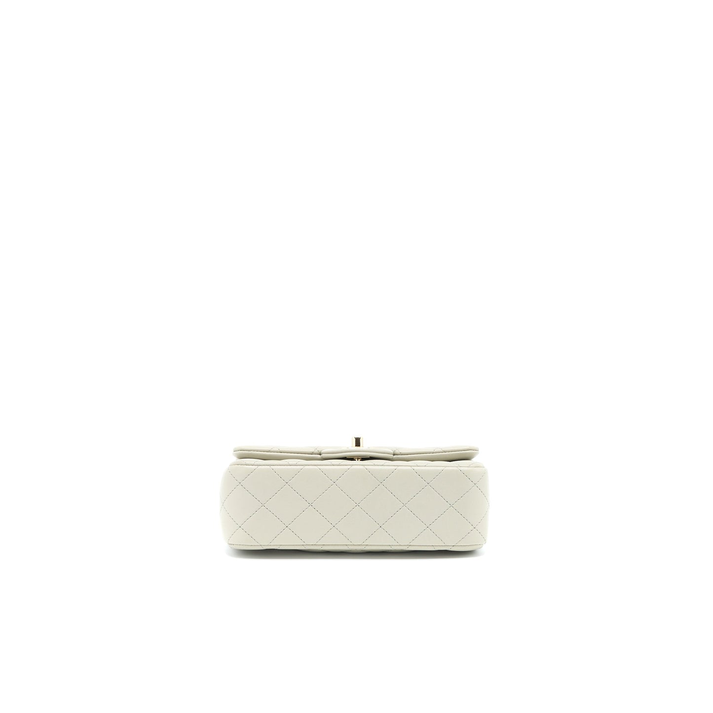 Chanel Mini Rectangular Flap Bag Lambskin Light Grey L (Microchip)