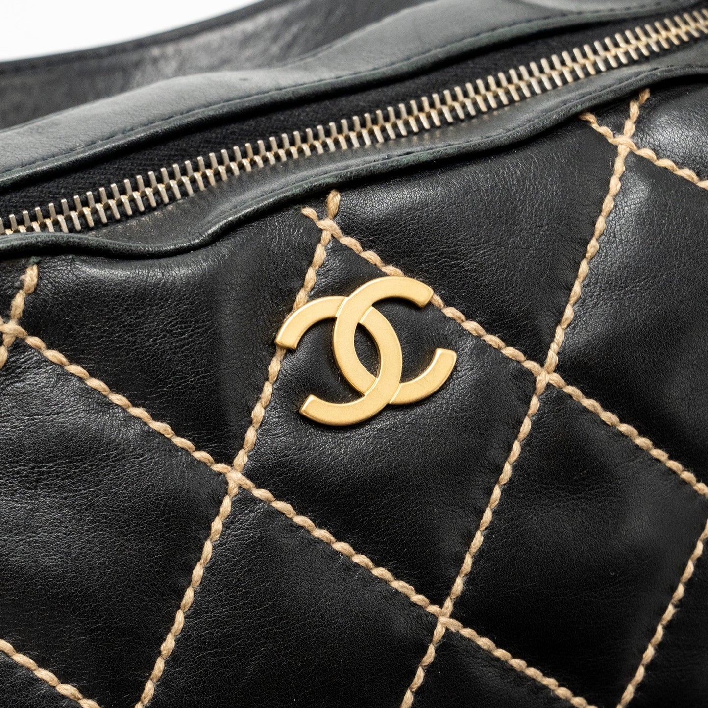 Chanel  Wild Stitch Shoulder Bag Calfskin Black