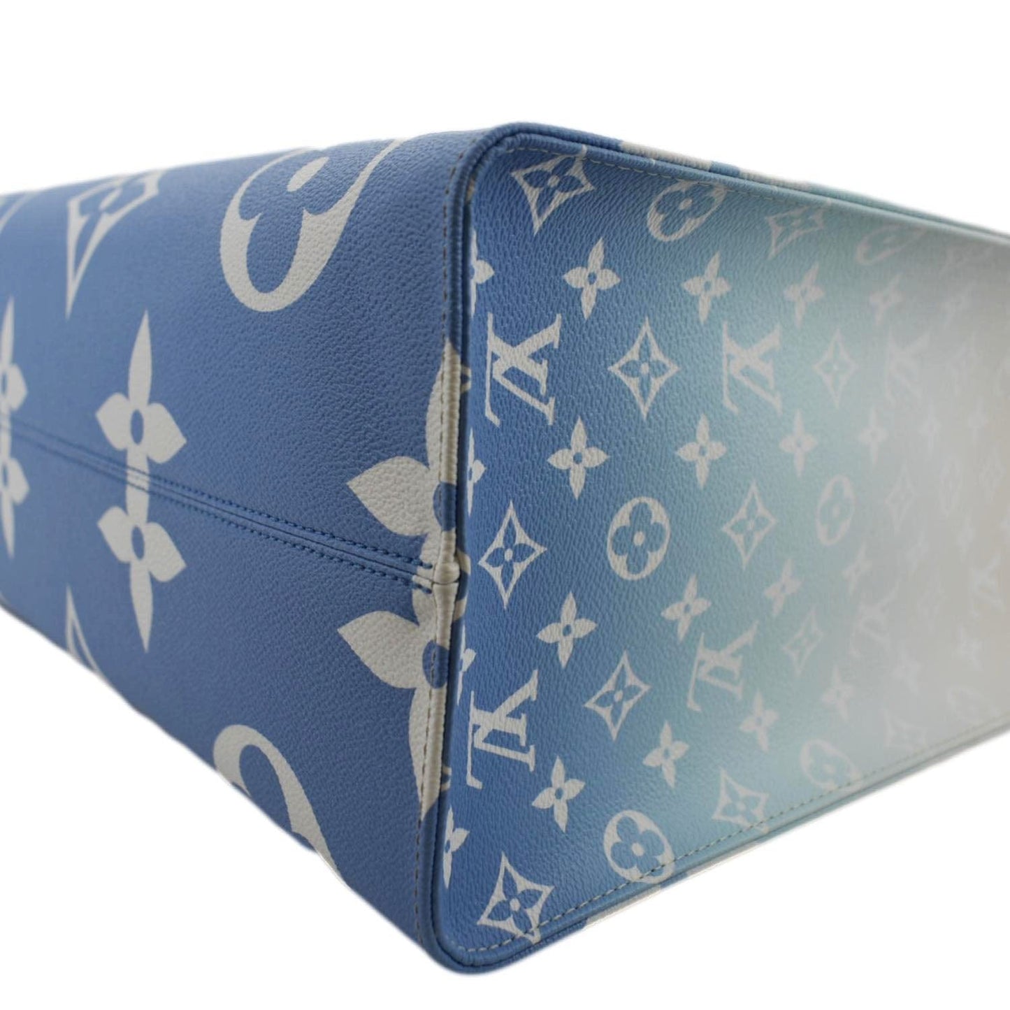LOUIS VUITTON Pool Onthego GM Monogram Canvas Shoulder Bag Light Blue