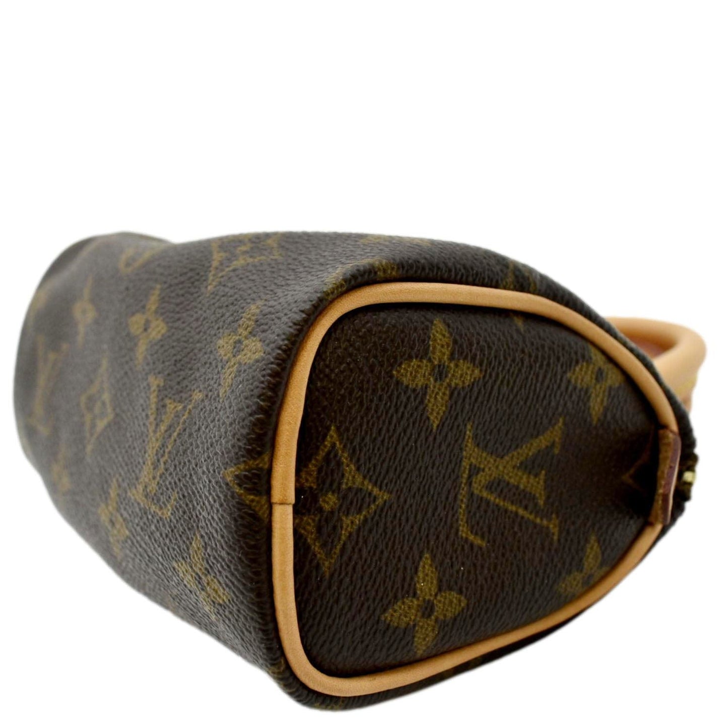 LOUIS VUITTON Mini  HL Monogram Canvas with Leather Trim Satchel Bag Brown