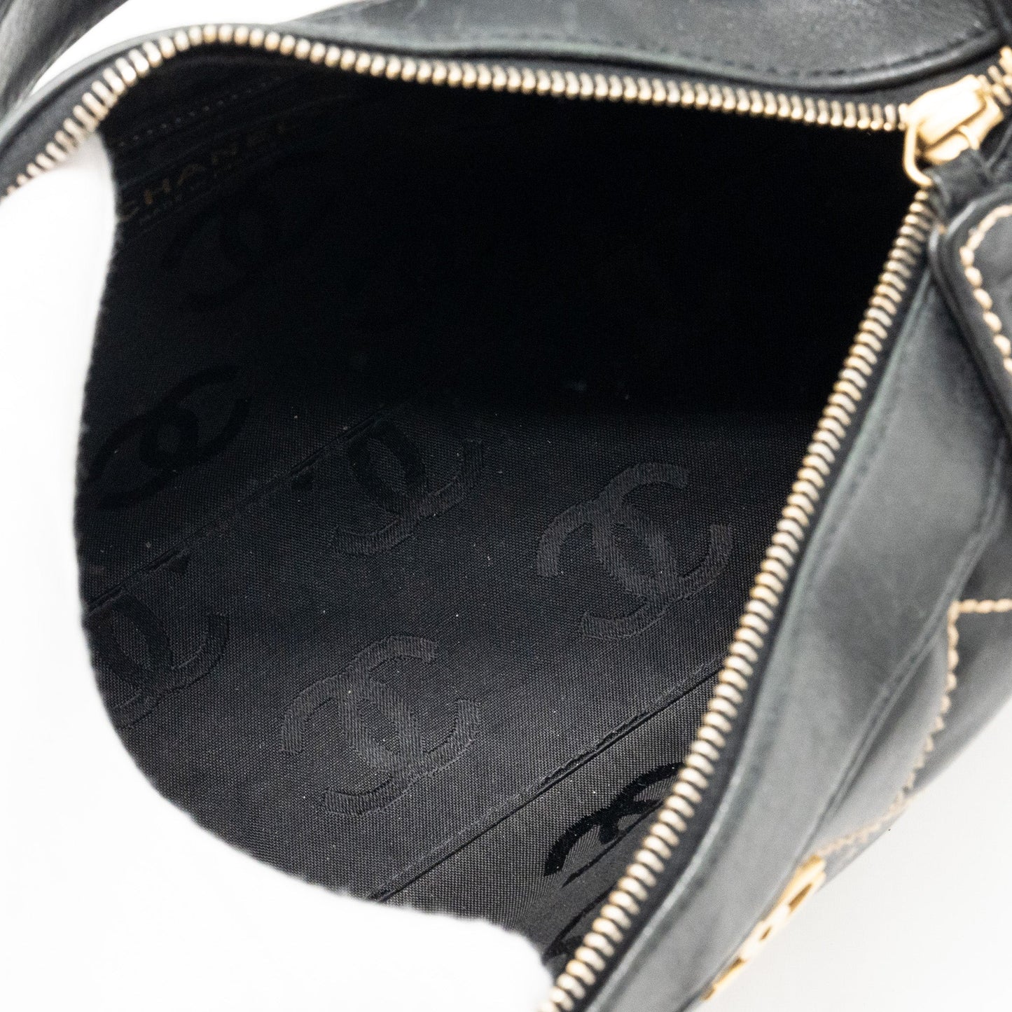 Chanel  Wild Stitch Shoulder Bag Calfskin Black