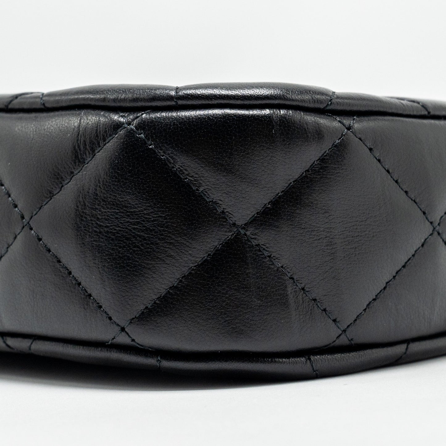 Chanel 23k Small Hobo Shoulder Bag Calfskin Black  (microchip)