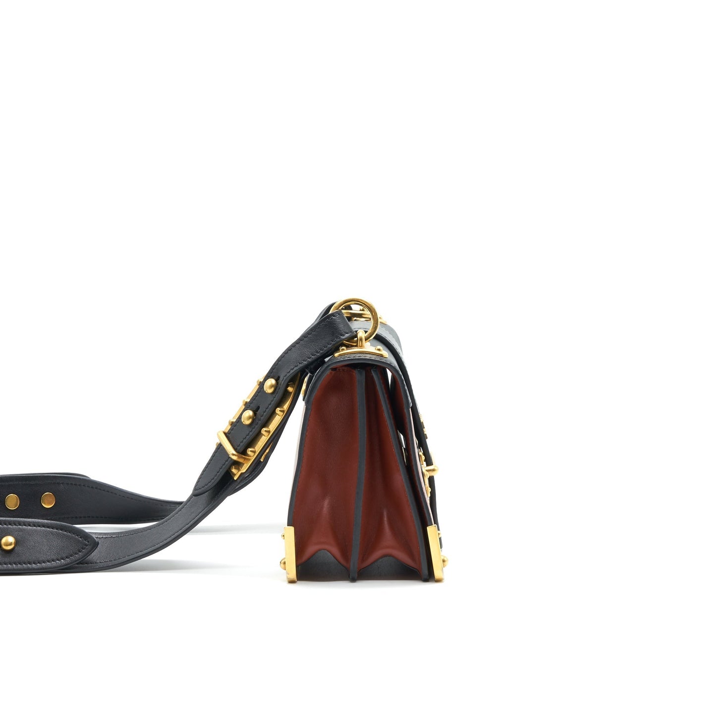 Prada Leather Cashier Purse burgundy/ Black