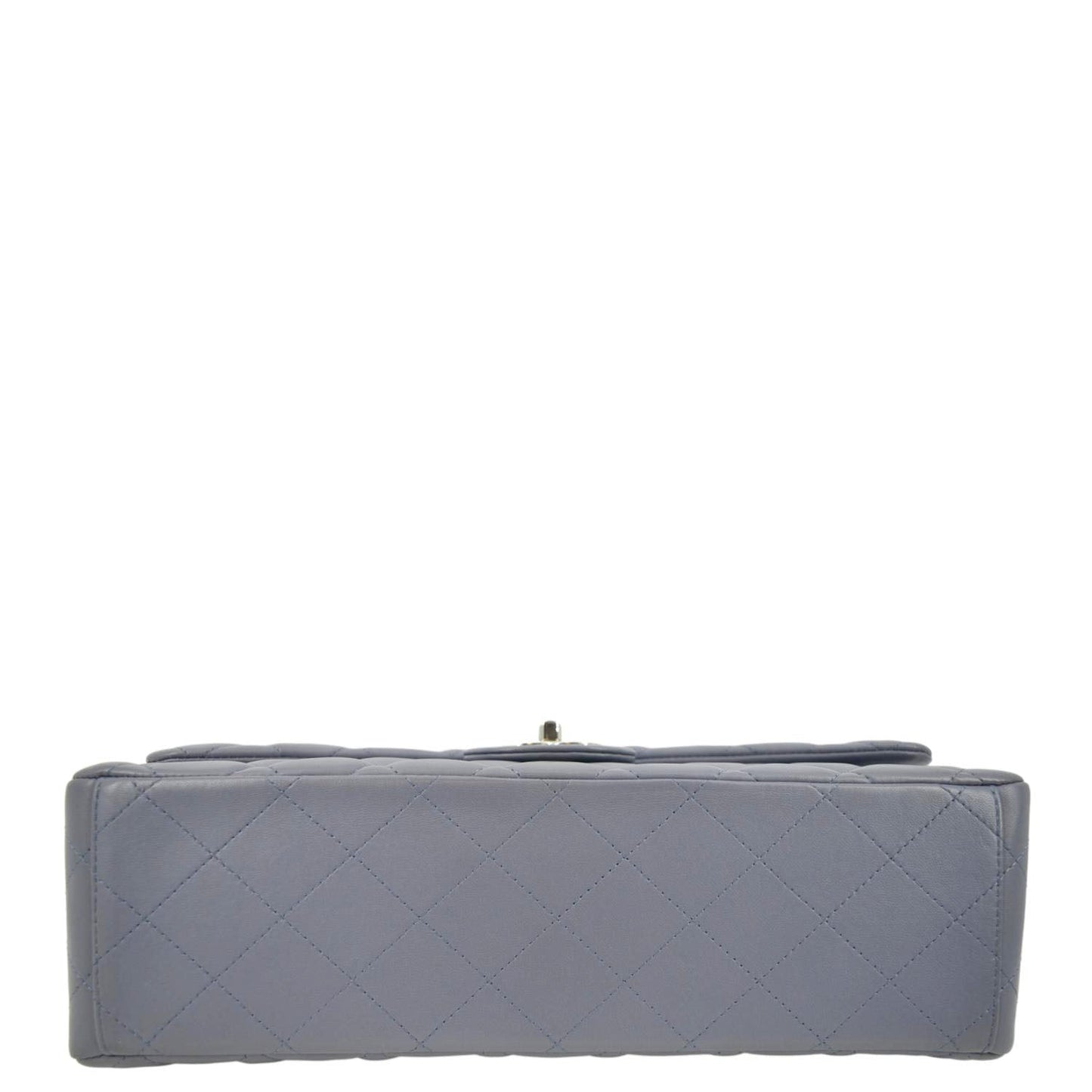 CHANEL Classic Maxi Double Flap Quilted Lambskin Leather Shoulder Bag Light Purple