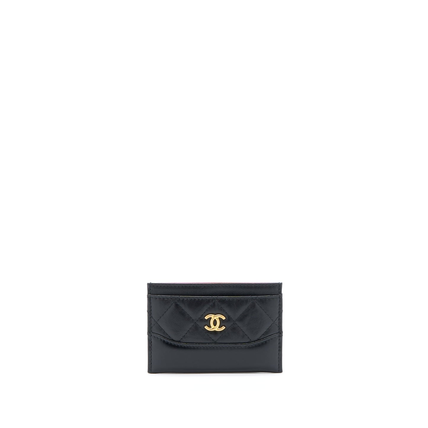 Chanel Gabrielle Card Holder Aged Calfskin Black