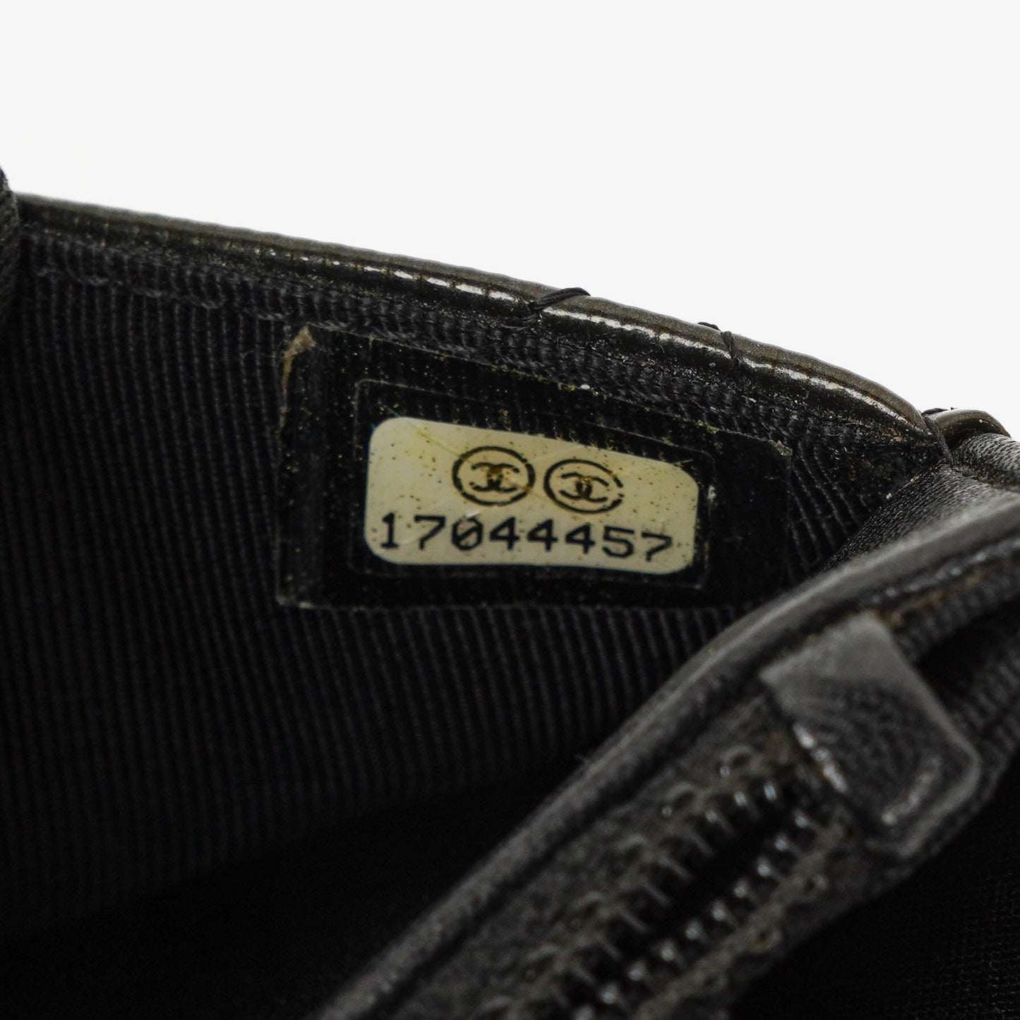 Chanel Black Patent Leather Quilted Wallet On Chain Bag