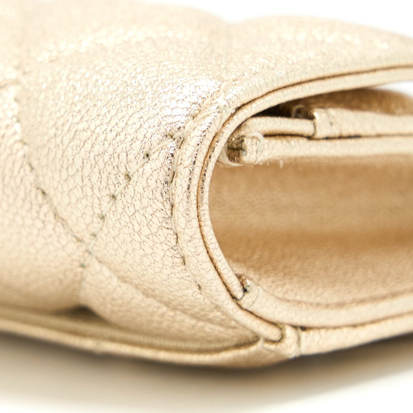 Chanel Quilted Classic Flap Card Holder Lambskin Gold L