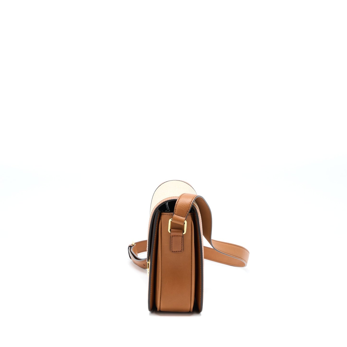 Celine Medium Triomphe Purse in Textile Natural Calfskin