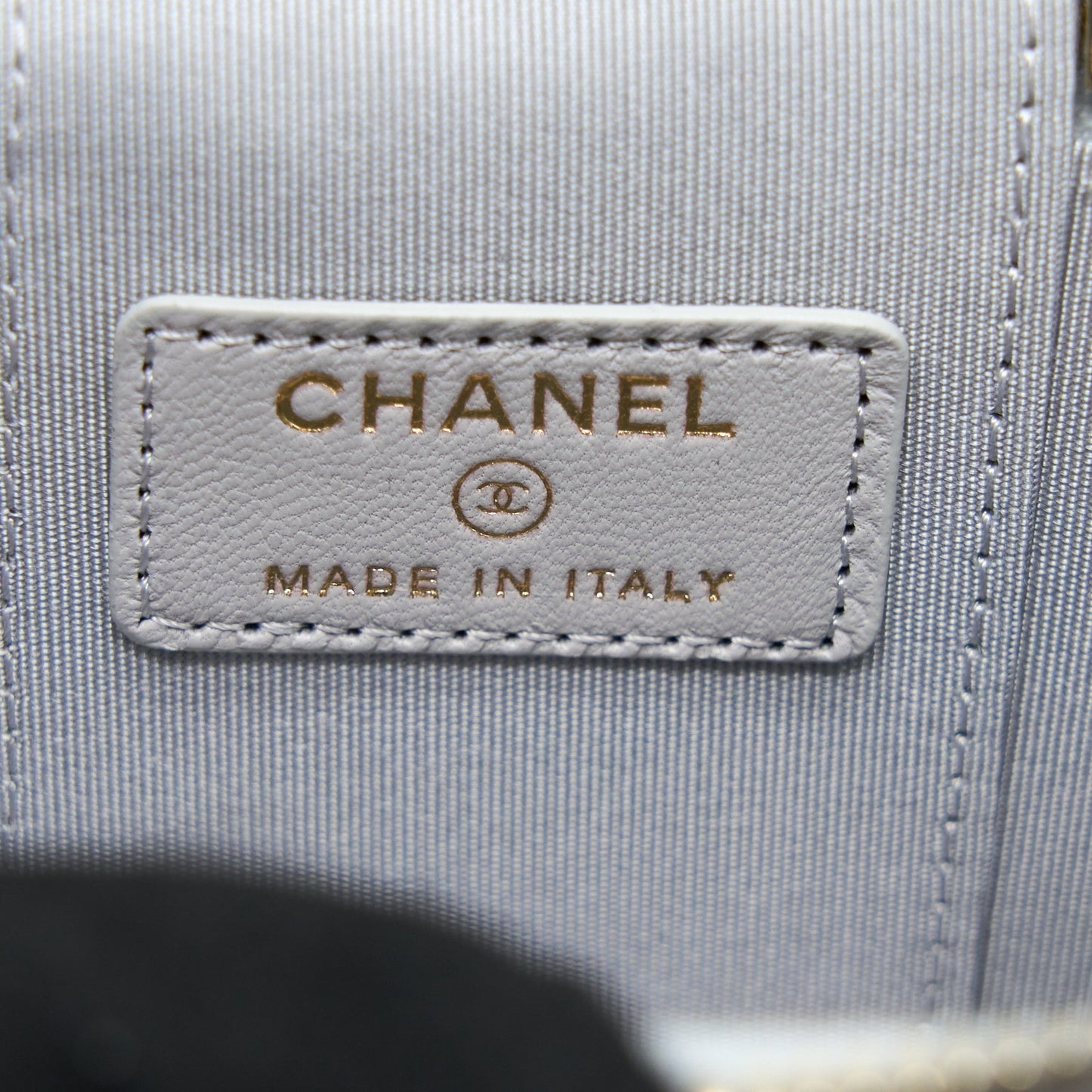 Chanel 21A Top Handle Mini Vanity with Chain Lambskin Light Grey