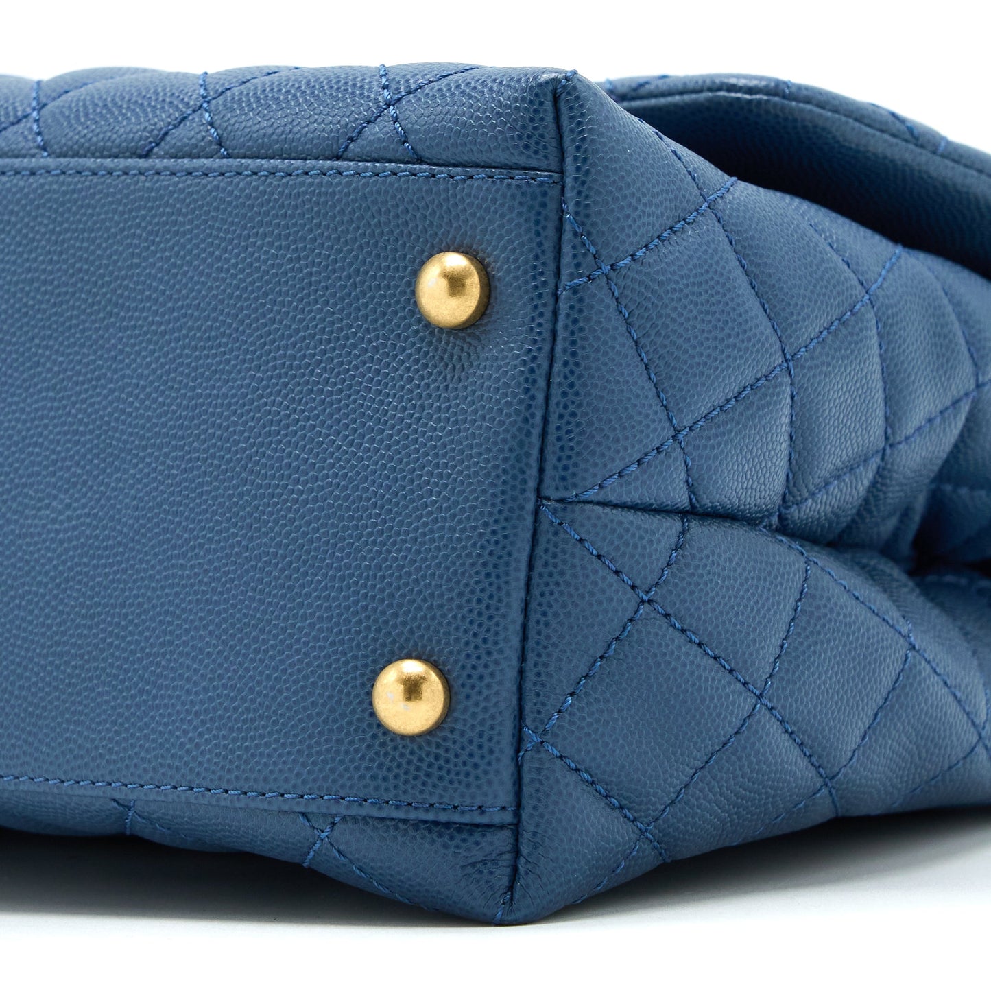Chanel Medium Coco Handle Flap Bag Caviar Blue