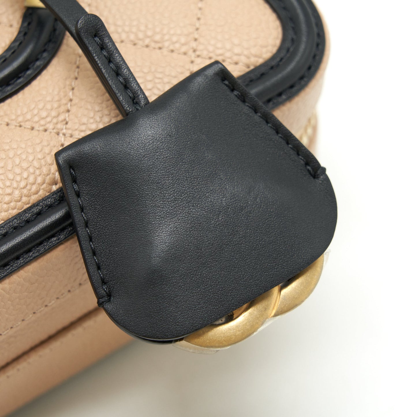 Chanel Mini Vanity Filigree Caviar Beige / Black L