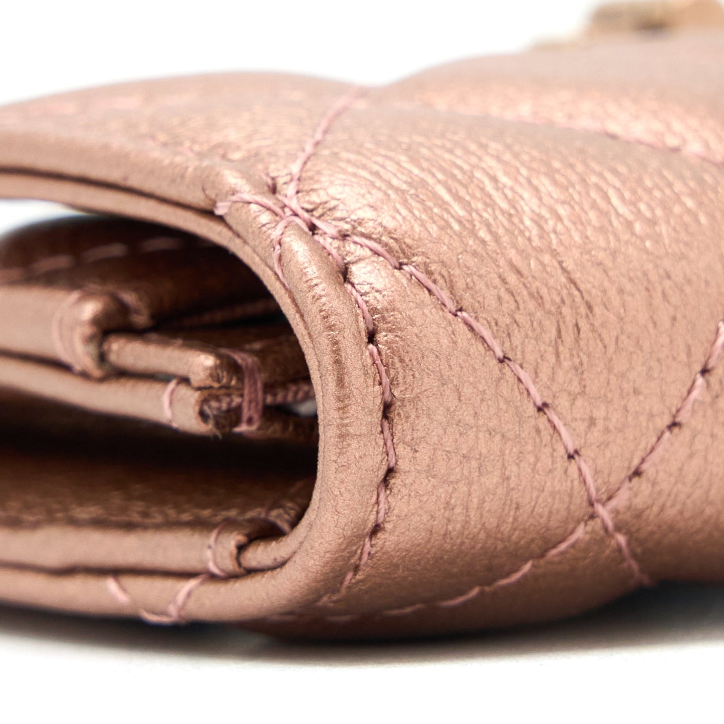Chanel 2.55 Reissue Flap Card Holder Metallic Grained Calfskin Rose Gold R