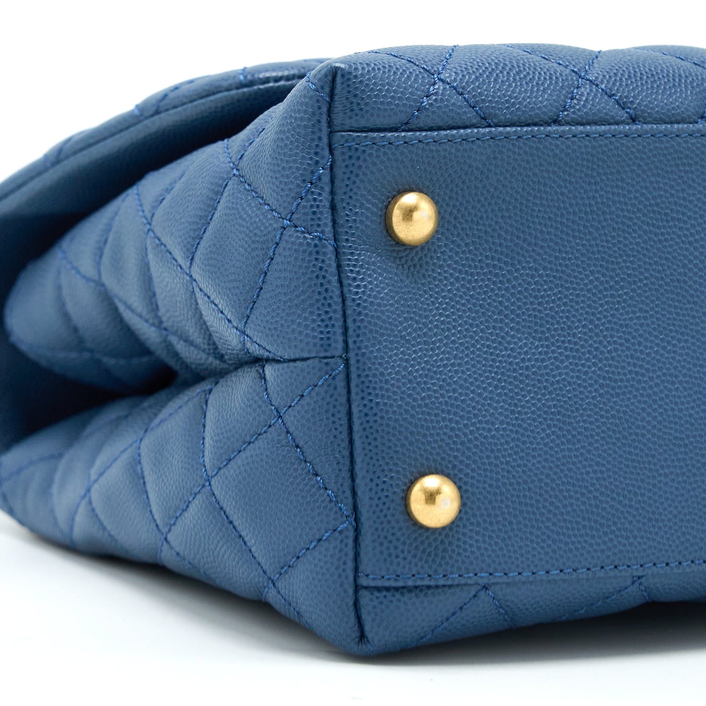 Chanel Medium Coco Handle Flap Bag Caviar Blue