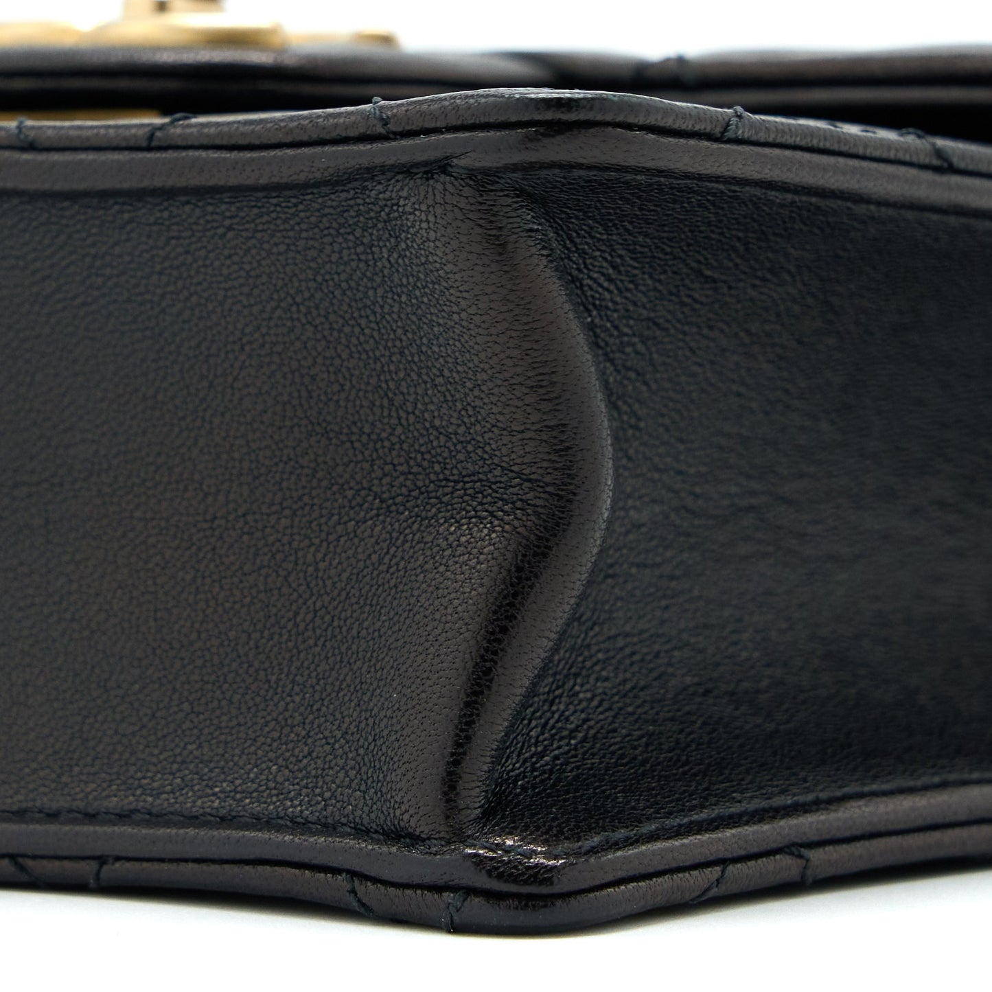 Chanel Vertical Pearl Flap Bag Goatskin Black