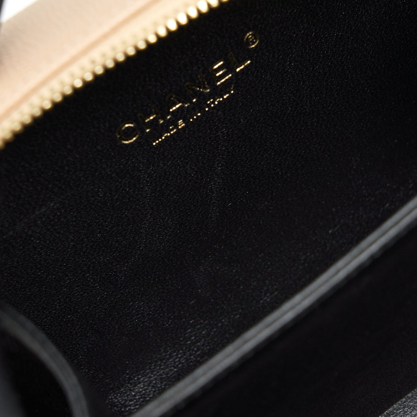 Chanel Mini Vanity Filigree Caviar Beige / Black L