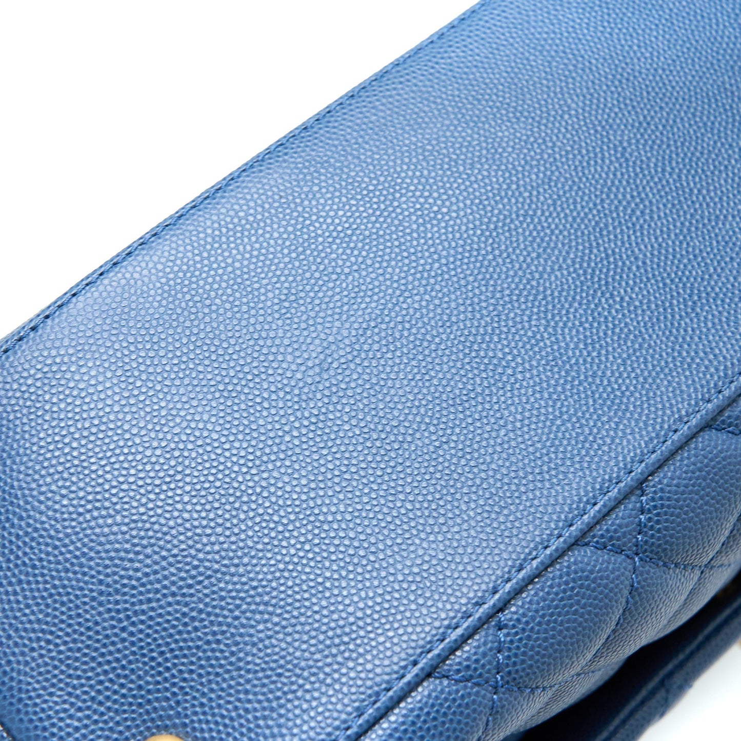 Chanel Medium Coco Handle Flap Bag Caviar Blue