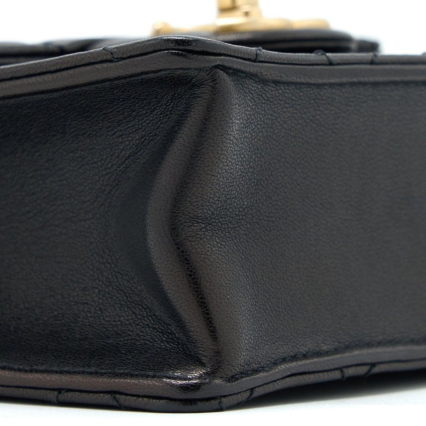Chanel Vertical Pearl Flap Bag Goatskin Black