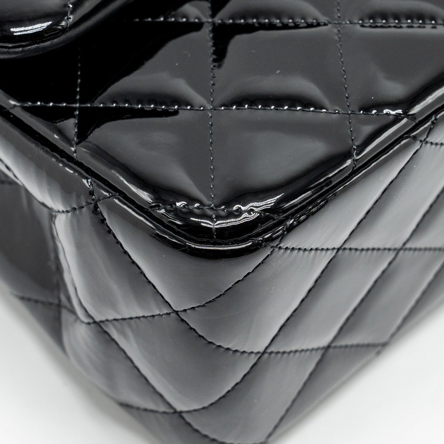 Chanel Jumbo Classic Double Flap Bag Patent Black