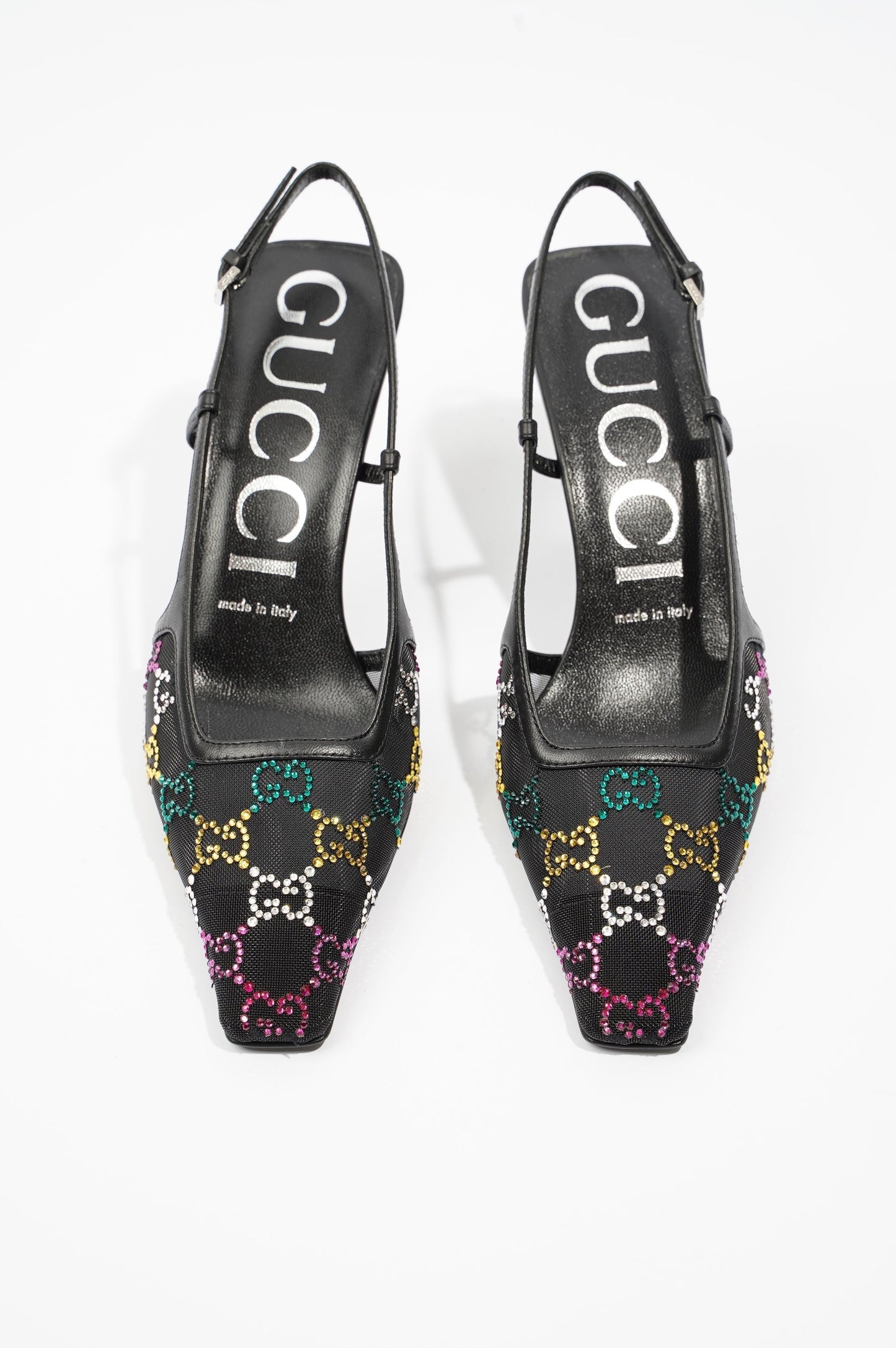 Gucci Womens GG Slingback Pump Black / Multicolour EU 37 / UK 4