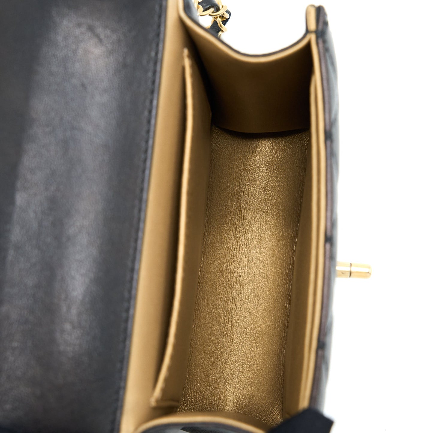 Chanel Vertical Pearl Flap Bag Goatskin Black